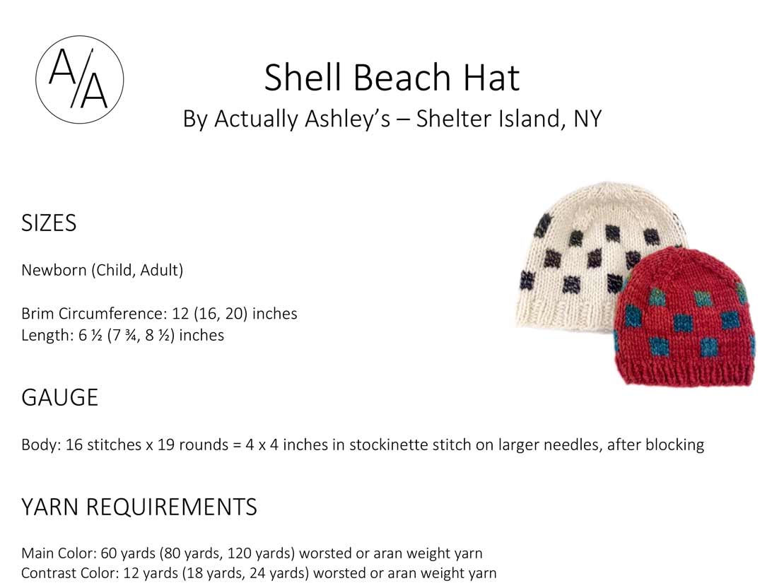 Hat Kit - Shell Beach Pattern Digital Download